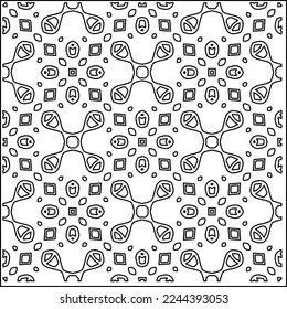 Stylish texture with figures from lines.
Abstract geometric black and white pattern for web page, textures, card, poster, fabric, textile. Monochrome graphic repeating design. 