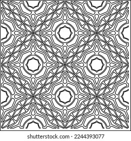 Stylish texture with figures from lines.
Abstract geometric black and white pattern for web page, textures, card, poster, fabric, textile. Monochrome graphic repeating design. 