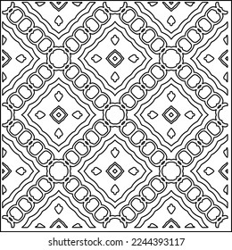 Stylish texture with figures from lines.
Abstract geometric black and white pattern for web page, textures, card, poster, fabric, textile. Monochrome graphic repeating design. 