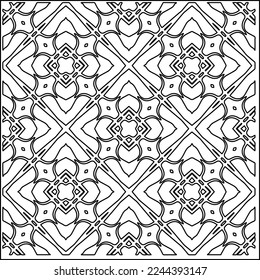 Stylish texture with figures from lines.
Abstract geometric black and white pattern for web page, textures, card, poster, fabric, textile. Monochrome graphic repeating design. 