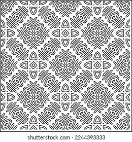 Stylish texture with figures from lines.
Abstract geometric black and white pattern for web page, textures, card, poster, fabric, textile. Monochrome graphic repeating design. 