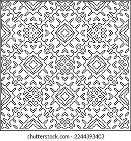 Stylish texture with figures from lines.
Abstract geometric black and white pattern for web page, textures, card, poster, fabric, textile. Monochrome graphic repeating design. 