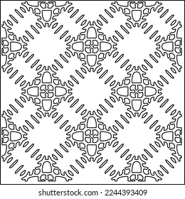 Stilvolle Textur mit Figuren aus Linien.
Abstraktes geometrisches Schwarz-Weiß-Muster für Webseiten, Texturen, Karten, Plakate, Gewebe, Textilien. Monochrome grafische Wiederholungsdesign. 