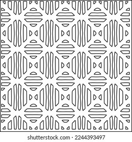 Stylish texture with figures from lines.
Abstract geometric black and white pattern for web page, textures, card, poster, fabric, textile. Monochrome graphic repeating design. 