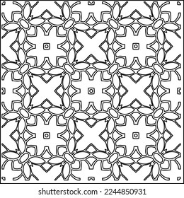 Stylish texture with figures from lines.
Abstract geometric black and white pattern for web page, textures, card, poster, fabric, textile. Monochrome graphic repeating design. 