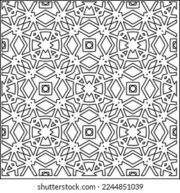 Textura elegante con figuras de líneas.
Resumen de patrones geométricos en blanco y negro para página web, texturas, tarjeta, afiche, tela, textil. Diseño repetitivo gráfico monocromo. 