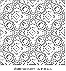 Stylish texture with figures from lines.
Abstract geometric black and white pattern for web page, textures, card, poster, fabric, textile. Monochrome graphic repeating design. 