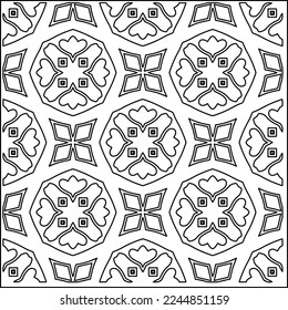 Stylish texture with figures from lines.
Abstract geometric black and white pattern for web page, textures, card, poster, fabric, textile. Monochrome graphic repeating design. 