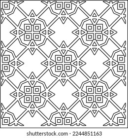 Stylish texture with figures from lines.
Abstract geometric black and white pattern for web page, textures, card, poster, fabric, textile. Monochrome graphic repeating design. 