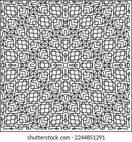 Stylish texture with figures from lines.
Abstract geometric black and white pattern for web page, textures, card, poster, fabric, textile. Monochrome graphic repeating design. 