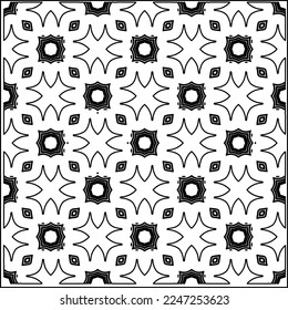 Stilvolle Textur mit Figuren aus Linien.
Abstraktes geometrisches Schwarz-Weiß-Muster für Webseiten, Texturen, Karten, Plakate, Gewebe, Textilien. Monochrome grafische Wiederholungsdesign. 