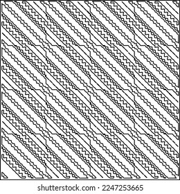 Stylish texture with figures from lines.
Abstract geometric black and white pattern for web page, textures, card, poster, fabric, textile. Monochrome graphic repeating design. 