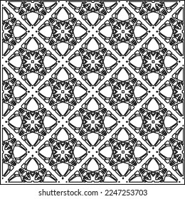 Stilvolle Textur mit Figuren aus Linien.
Abstraktes geometrisches Schwarz-Weiß-Muster für Webseiten, Texturen, Karten, Plakate, Gewebe, Textilien. Monochrome grafische Wiederholungsdesign. 