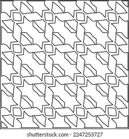 Stylish texture with figures from lines.
Abstract geometric black and white pattern for web page, textures, card, poster, fabric, textile. Monochrome graphic repeating design. 