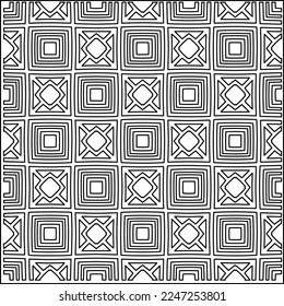 Stylish texture with figures from lines.
Abstract geometric black and white pattern for web page, textures, card, poster, fabric, textile. Monochrome graphic repeating design. 