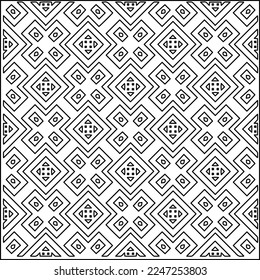 Stilvolle Textur mit Figuren aus Linien.
Abstraktes geometrisches Schwarz-Weiß-Muster für Webseiten, Texturen, Karten, Plakate, Gewebe, Textilien. Monochrome grafische Wiederholungsdesign. 