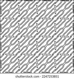 Textura elegante con figuras de líneas.
Resumen de patrones geométricos en blanco y negro para página web, texturas, tarjeta, afiche, tela, textil. Diseño repetitivo gráfico monocromo. 