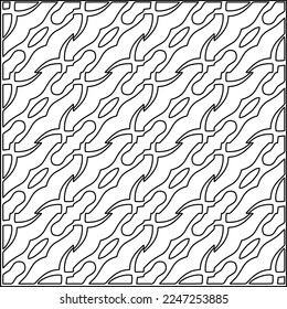 Stylish texture with figures from lines.
Abstract geometric black and white pattern for web page, textures, card, poster, fabric, textile. Monochrome graphic repeating design. 