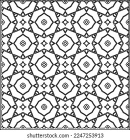 Stylish texture with figures from lines.
Abstract geometric black and white pattern for web page, textures, card, poster, fabric, textile. Monochrome graphic repeating design. 