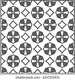 Stylish texture with figures from lines.
Abstract geometric black and white pattern for web page, textures, card, poster, fabric, textile. Monochrome graphic repeating design. 
