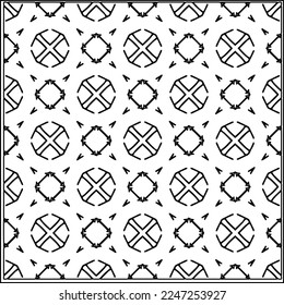 Stylish texture with figures from lines.
Abstract geometric black and white pattern for web page, textures, card, poster, fabric, textile. Monochrome graphic repeating design. 