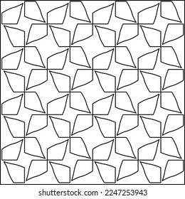 Stilvolle Textur mit Figuren aus Linien.
Abstraktes geometrisches Schwarz-Weiß-Muster für Webseiten, Texturen, Karten, Plakate, Gewebe, Textilien. Monochrome grafische Wiederholungsdesign. 