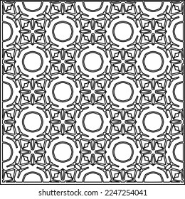 Stylish texture with figures from lines.
Abstract geometric black and white pattern for web page, textures, card, poster, fabric, textile. Monochrome graphic repeating design. 