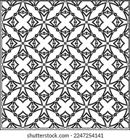 Stylish texture with figures from lines.
Abstract geometric black and white pattern for web page, textures, card, poster, fabric, textile. Monochrome graphic repeating design. 