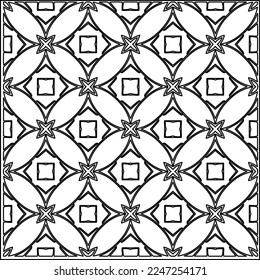 Stylish texture with figures from lines.
Abstract geometric black and white pattern for web page, textures, card, poster, fabric, textile. Monochrome graphic repeating design. 