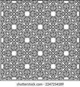 Stylish texture with figures from lines.
Abstract geometric black and white pattern for web page, textures, card, poster, fabric, textile. Monochrome graphic repeating design. 