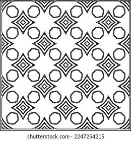 Stylish texture with figures from lines.
Abstract geometric black and white pattern for web page, textures, card, poster, fabric, textile. Monochrome graphic repeating design. 