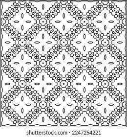 Stylish texture with figures from lines.
Abstract geometric black and white pattern for web page, textures, card, poster, fabric, textile. Monochrome graphic repeating design. 