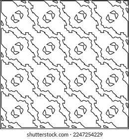 Stylish texture with figures from lines.
Abstract geometric black and white pattern for web page, textures, card, poster, fabric, textile. Monochrome graphic repeating design. 