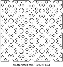 Stylish texture with figures from lines.
Abstract geometric black and white pattern for web page, textures, card, poster, fabric, textile. Monochrome graphic repeating design. 