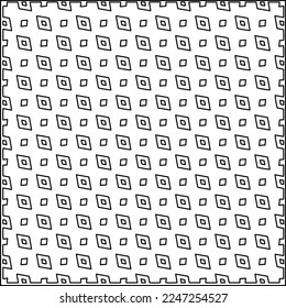 Stylish texture with figures from lines.
Abstract geometric black and white pattern for web page, textures, card, poster, fabric, textile. Monochrome graphic repeating design. 