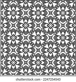 Stylish texture with figures from lines.
Abstract geometric black and white pattern for web page, textures, card, poster, fabric, textile. Monochrome graphic repeating design. 
