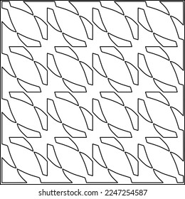Stilvolle Textur mit Figuren aus Linien.
Abstraktes geometrisches Schwarz-Weiß-Muster für Webseiten, Texturen, Karten, Plakate, Gewebe, Textilien. Monochrome grafische Wiederholungsdesign. 
