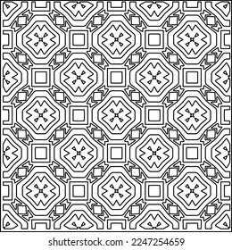 Stilvolle Textur mit Figuren aus Linien.
Abstraktes geometrisches Schwarz-Weiß-Muster für Webseiten, Texturen, Karten, Plakate, Gewebe, Textilien. Monochrome grafische Wiederholungsdesign. 