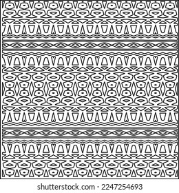 Stylish texture with figures from lines.
Abstract geometric black and white pattern for web page, textures, card, poster, fabric, textile. Monochrome graphic repeating design. 