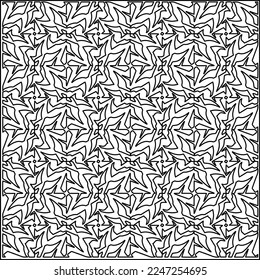 Stylish texture with figures from lines.
Abstract geometric black and white pattern for web page, textures, card, poster, fabric, textile. Monochrome graphic repeating design. 