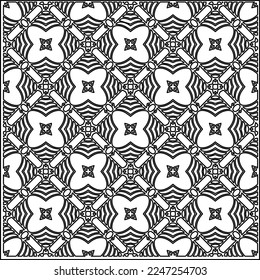 Stylish texture with figures from lines.
Abstract geometric black and white pattern for web page, textures, card, poster, fabric, textile. Monochrome graphic repeating design. 