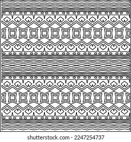 Stylish texture with figures from lines.
Abstract geometric black and white pattern for web page, textures, card, poster, fabric, textile. Monochrome graphic repeating design. 