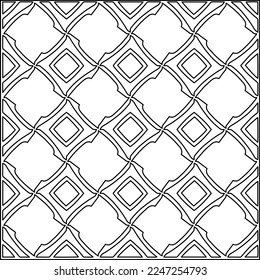 Stylish texture with figures from lines.
Abstract geometric black and white pattern for web page, textures, card, poster, fabric, textile. Monochrome graphic repeating design. 