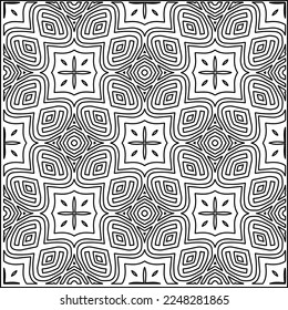
Stylish texture with figures from lines.
Abstract geometric black and white pattern for web page, textures, card, poster, fabric, textile. Monochrome graphic repeating design. 