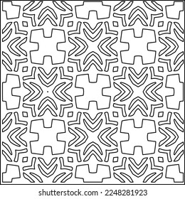 
Stylish texture with figures from lines.
Abstract geometric black and white pattern for web page, textures, card, poster, fabric, textile. Monochrome graphic repeating design. 