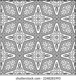 
Stylish texture with figures from lines.
Abstract geometric black and white pattern for web page, textures, card, poster, fabric, textile. Monochrome graphic repeating design. 