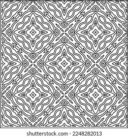Stylish texture with figures from lines.
Abstract geometric black and white pattern for web page, textures, card, poster, fabric, textile. Monochrome graphic repeating design. 