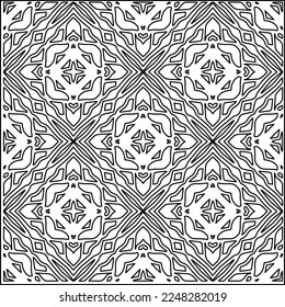 Stylish texture with figures from lines.
Abstract geometric black and white pattern for web page, textures, card, poster, fabric, textile. Monochrome graphic repeating design. 