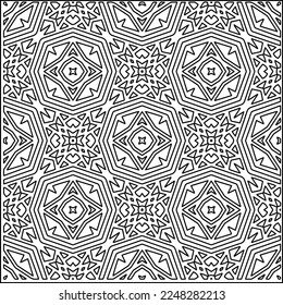 
Stylish texture with figures from lines.
Abstract geometric black and white pattern for web page, textures, card, poster, fabric, textile. Monochrome graphic repeating design. 