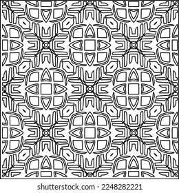 
Stylish texture with figures from lines.
Abstract geometric black and white pattern for web page, textures, card, poster, fabric, textile. Monochrome graphic repeating design. 